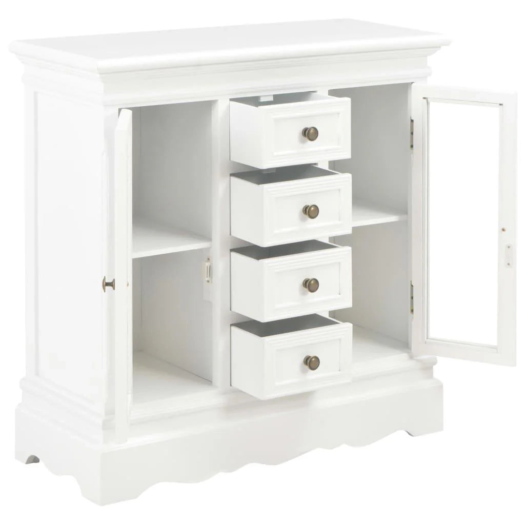 Credenza bianca mobiletto consolle mobile contenitore 70 cm legno massello di pino 4402057