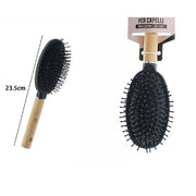 Trade Shop - Spazzola Pneumatica Con Manico Legno Acconciatura Capelli Professionale 23,5 Cm -