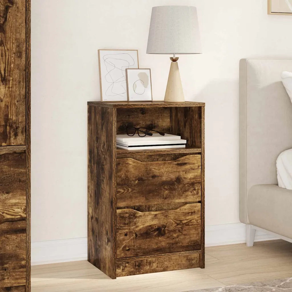 Comodino | Armadio da Notte | Mobiletto da notte Rovere fum¨¦ 40 x 30 x 467 cm Legno multistrato