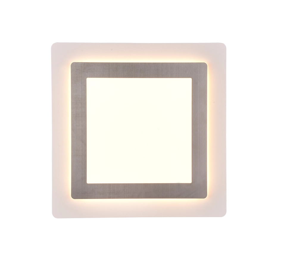 Plafoniera LED, metallo, nichel opaco, 45x4,2x45 cm, Morgan
