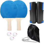 Trade Shop - Set Racchette Ping Pong Con Staffa A Rete Retrattile Morsetti Palle Pali Tennis -