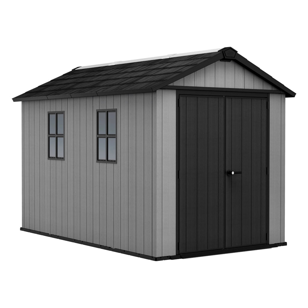 Rockport, Casetta da Giardino Lucchettabile, Finitura in Resina, 230x350x246h cm Grigio
