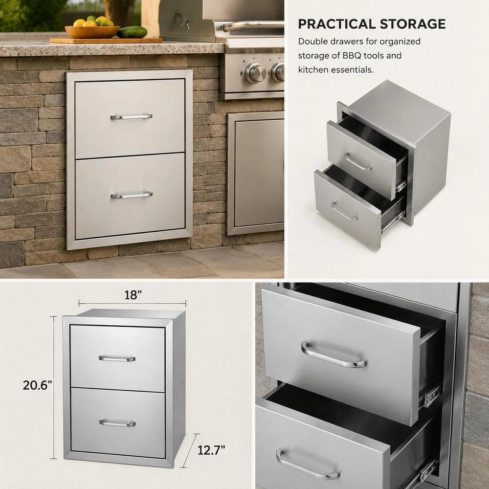 BBQ Drawers 45 X 52 Cm, Drawer Unit, Storage Cabinet, Grill Shelf