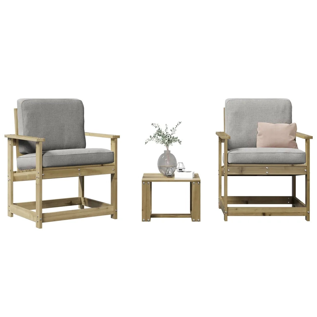 Set Salotto da Giardino 3 pz | Set di Mobili da Esterno in Legno Impregnato di Pino