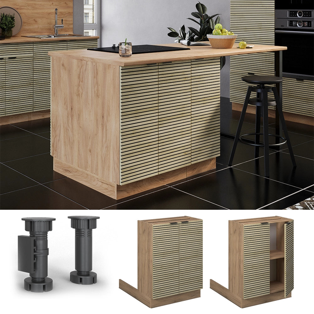 Vicco Isola da cucina Pannello in quercia 60 cm senza piano di lavoro