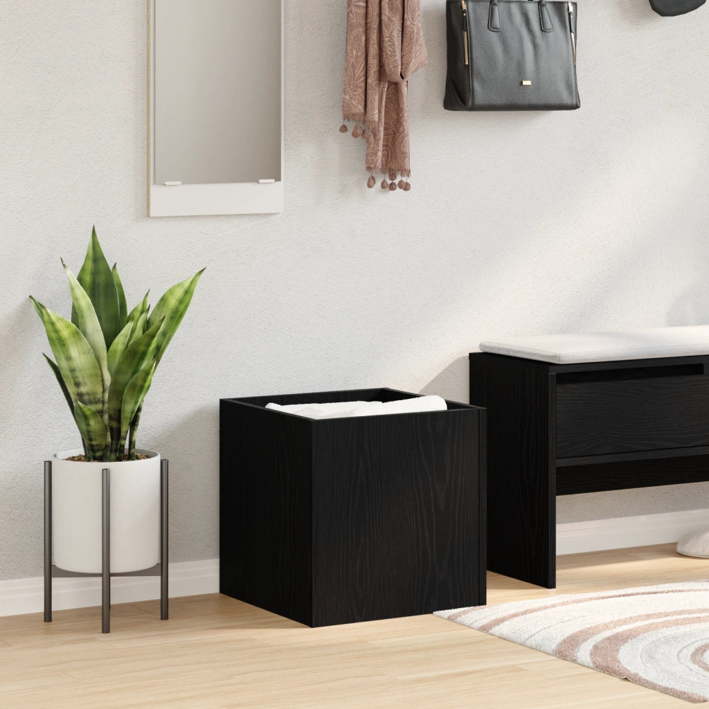 Scatola per piante  Nero Rovere 40x40x40 cm Legno ingegnerizzato