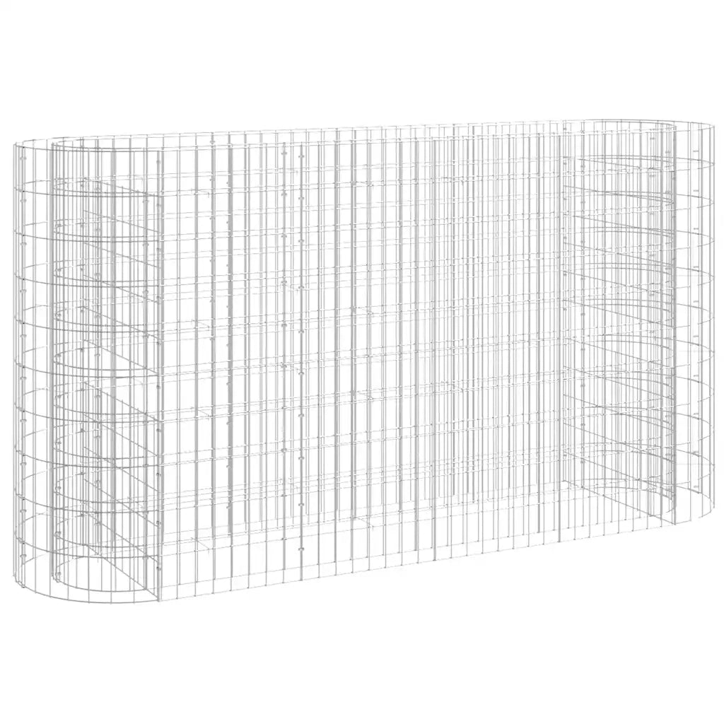 Gabbione con Letto Rialzato in Acciaio Zincato 190x50x100 cm 152033