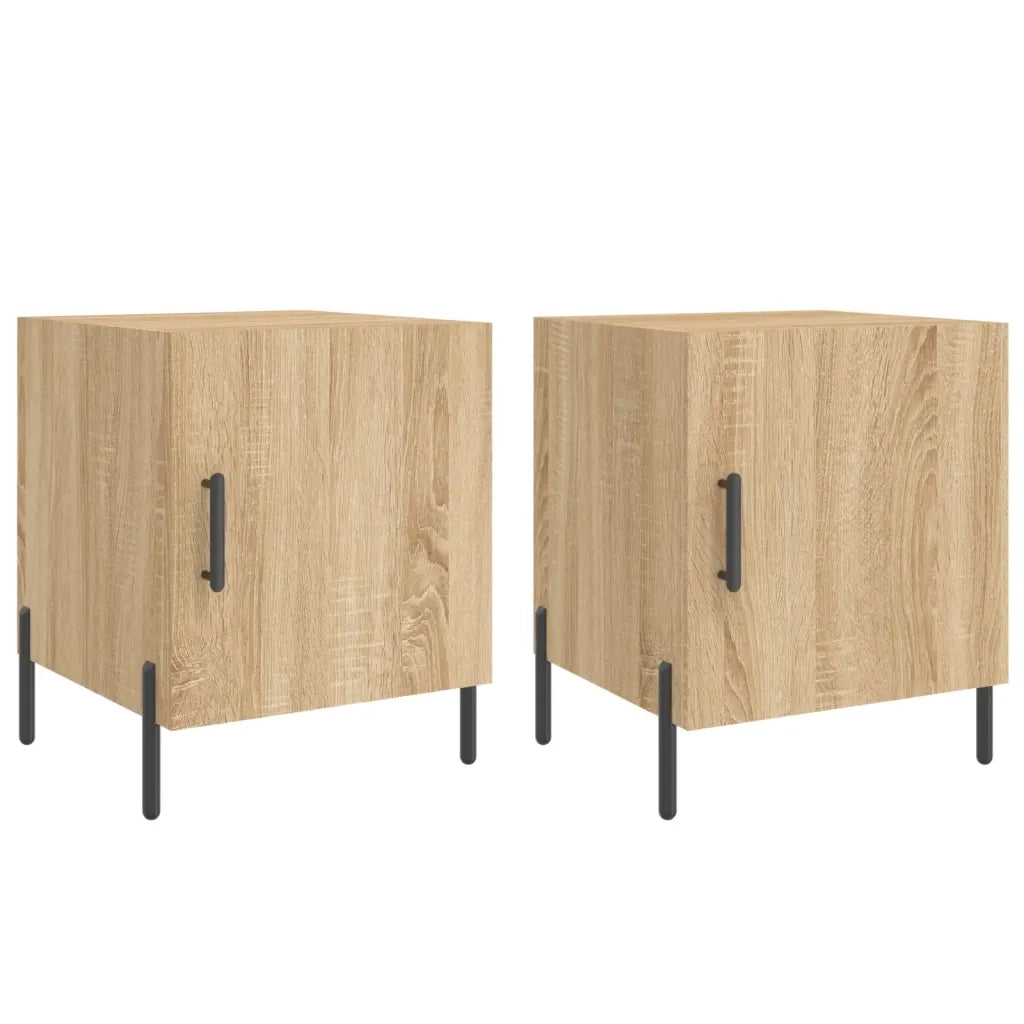 Comodini 2 pz Rovere Sonoma 40x40x50 cm in Legno Multistrato 827587