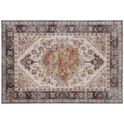 Tappeto Bohemien Antiscivolo e Lavabile a Pelo Corto per Soggiorno e Camera, 230x160 cm, Marrone