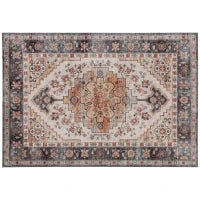 Tappeto Bohemien Antiscivolo e Lavabile a Pelo Corto per Soggiorno e Camera, 230x160 cm, Marrone