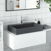 vidaXL Lavandino 60x38x11 cm Blocco in Marmo/Minerale Antracite
