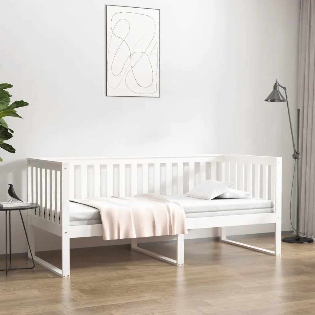 Dormeuse senza Materasso Bianca 90x190 cm Legno Massello Pino 820882