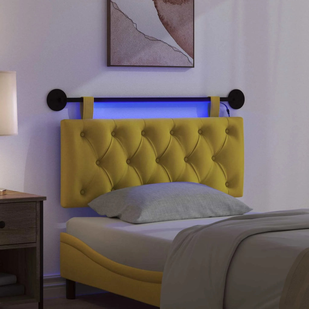 Testiera | Testata sospesa Con luce LED Giallo Velluto