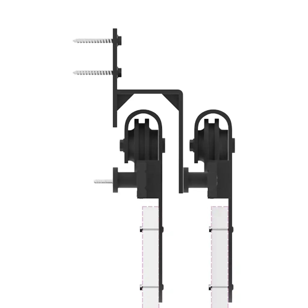 Kit di Binari per Porte Scorrevoli 200 cm Acciaio Nero 3295734