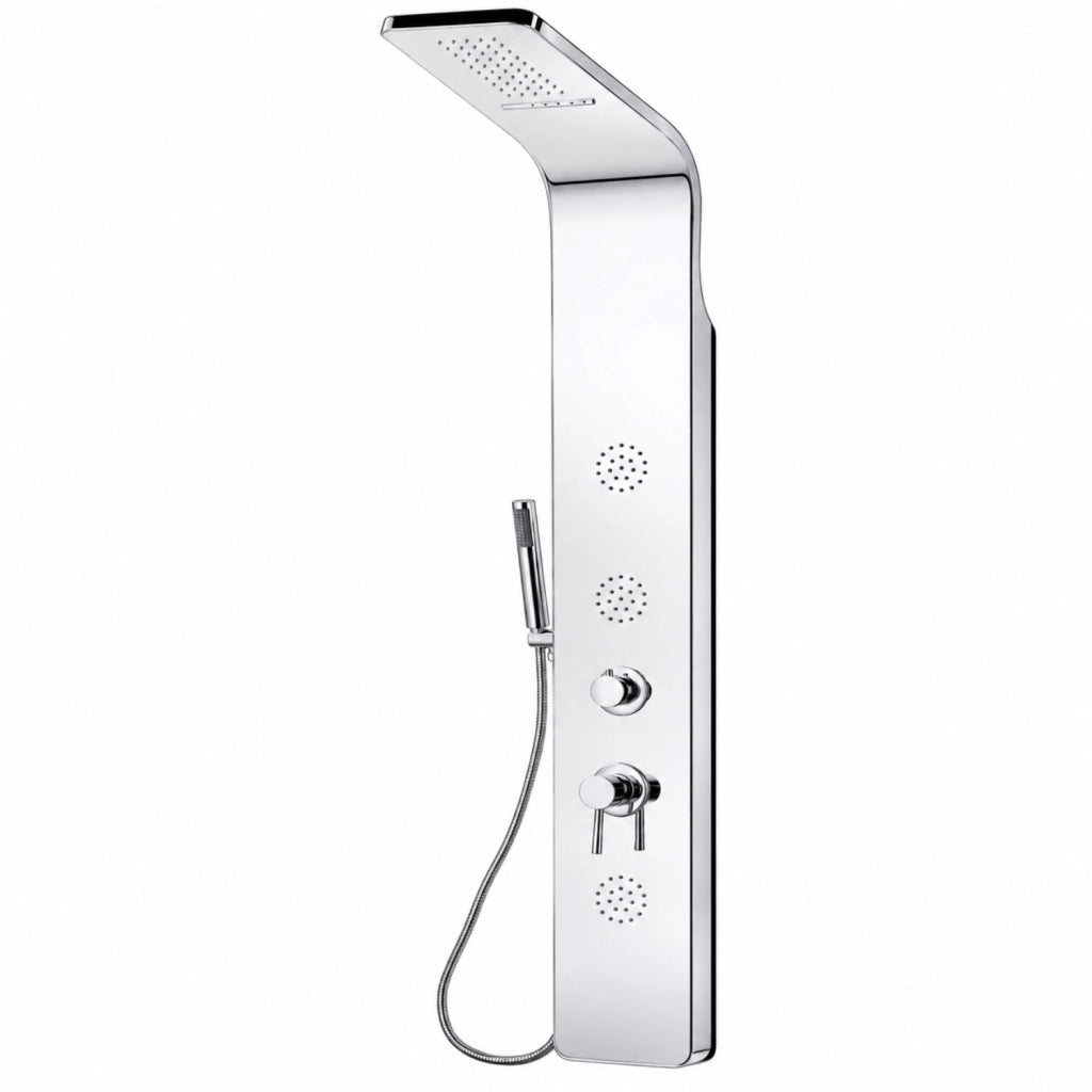 Colonna doccia 007 4 funzioni acciaio inox 3 bocchette idro lombari 20x53x150 cm *** finitura- cromo lucido, confezio...