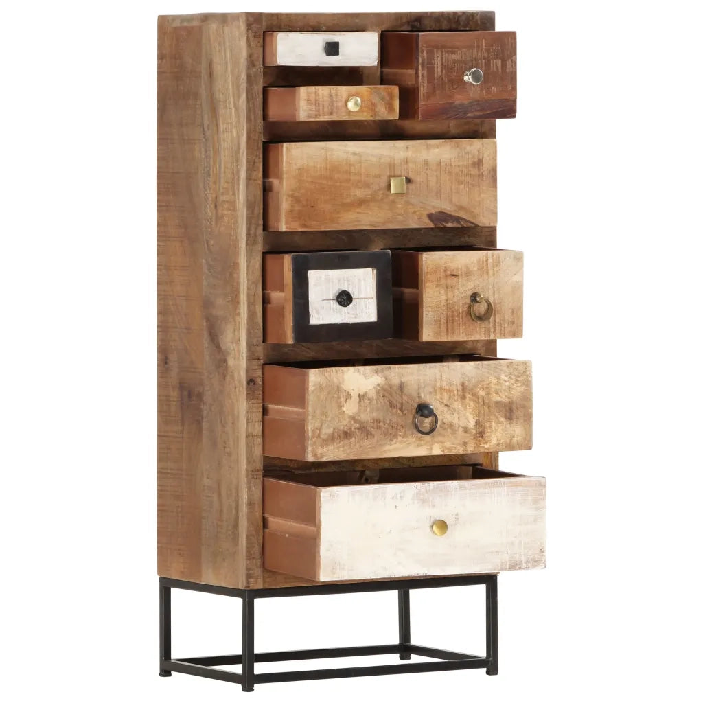 vidaXL Cassettiera 45x30x105 cm in Legno Massello di Recupero