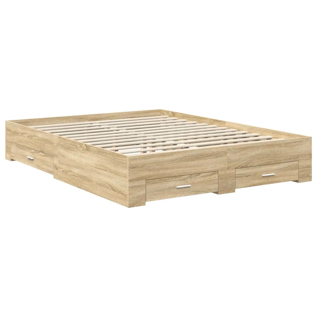 Struttura del letto con cassetto Rovere Sonoma 150 x 200 cm 3411960