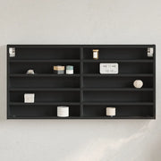 vidaXL Armadietto con Vetrina Nero 100x8,5x50 cm in Legno Multistrato