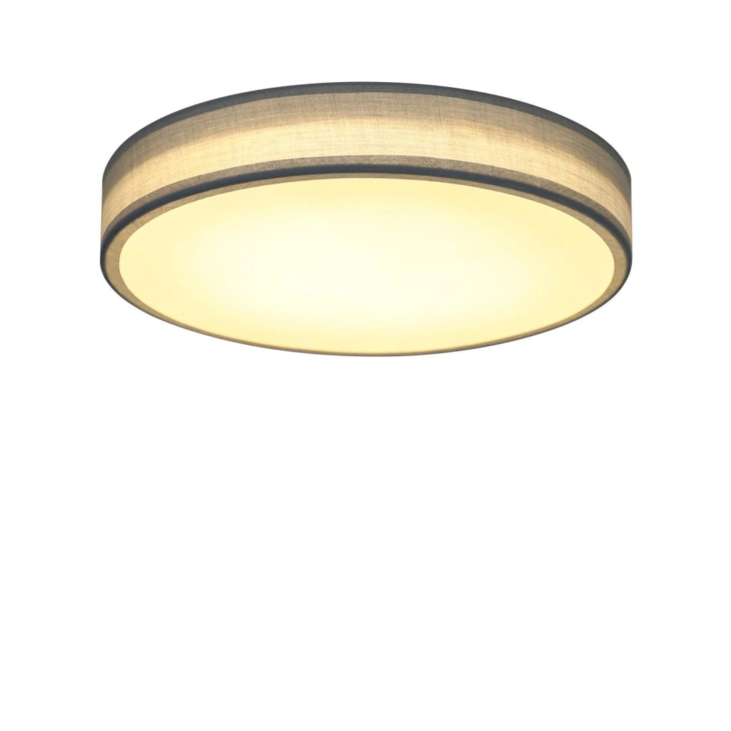 ZMH Lampada da soffitto plafoniera LED moderna paralume rotondo tessuto 30cm