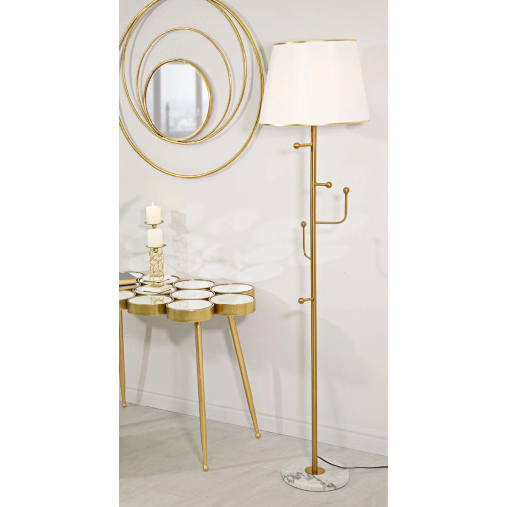 Lampada da Terra VKH191, Oro, Metallo, 41x41x173 cm