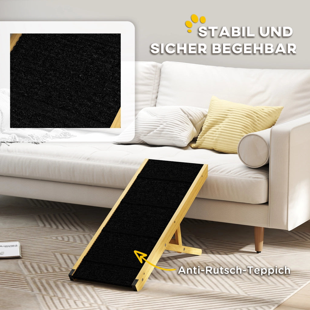 Rampa per Cani Regolabile 4 Stadi ¨C Minimal ¨C Legno di Pino Pieghevole