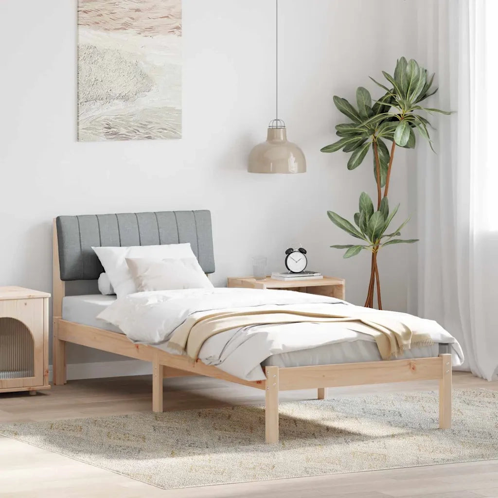 Struttura del Letto Marrone e grigio chiaro 75 x 190 cm