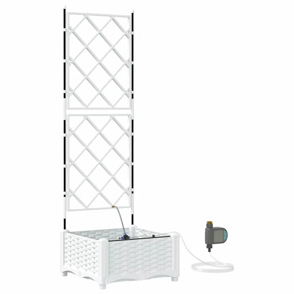 Vaso da giardino Bianco 40 x 40 x 126 cm Plastica 42002916