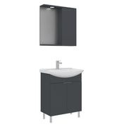 Set mobile lavabo con specchio (2 pezzi) "Purus 65" - 65 x 50 x 83 cm - Antracite opaco