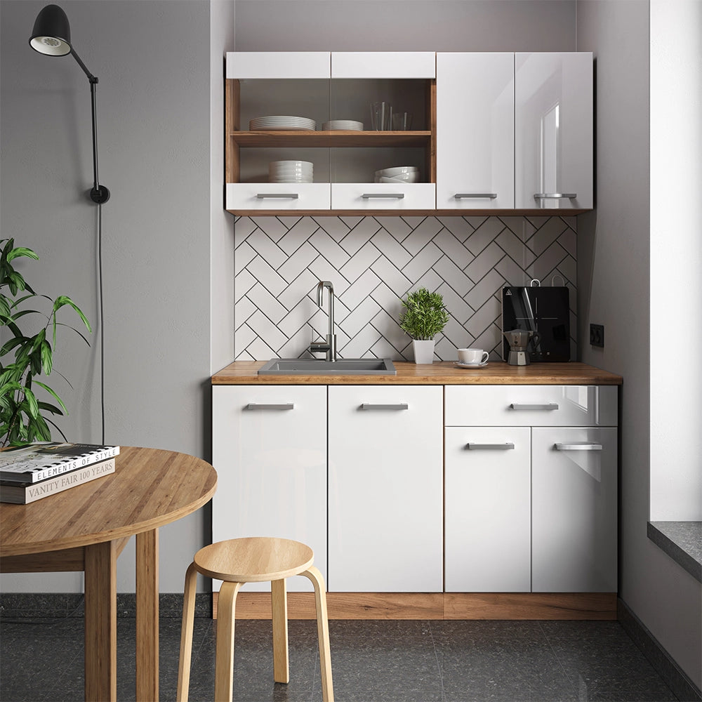 Vicco Frontale cucina Bianco lucido 59.6 x 11.2 cm frontale del mobile per mobile da incasso forno