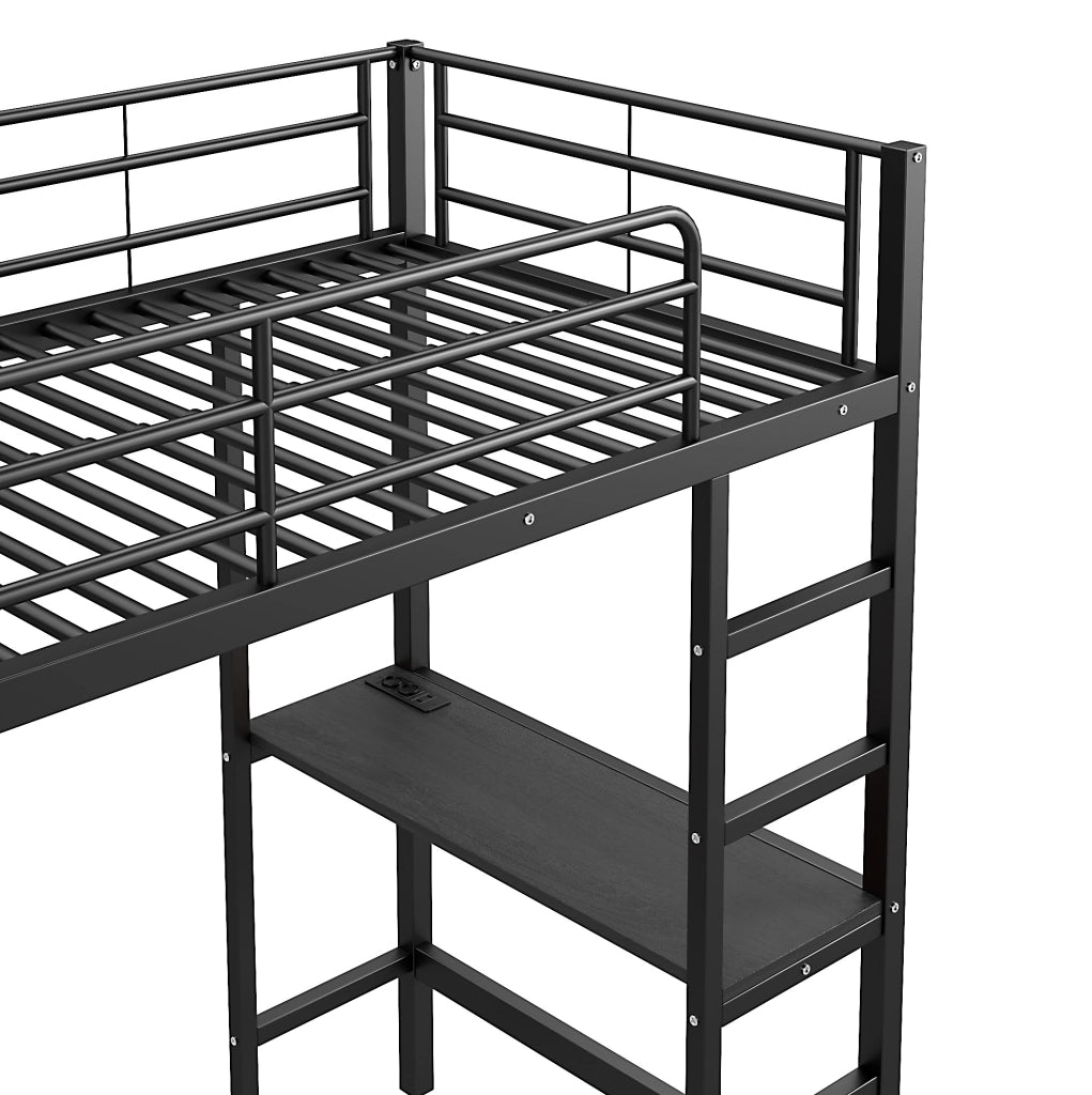 LETTO A CASTELLO con scrivania 90x200 cm nero