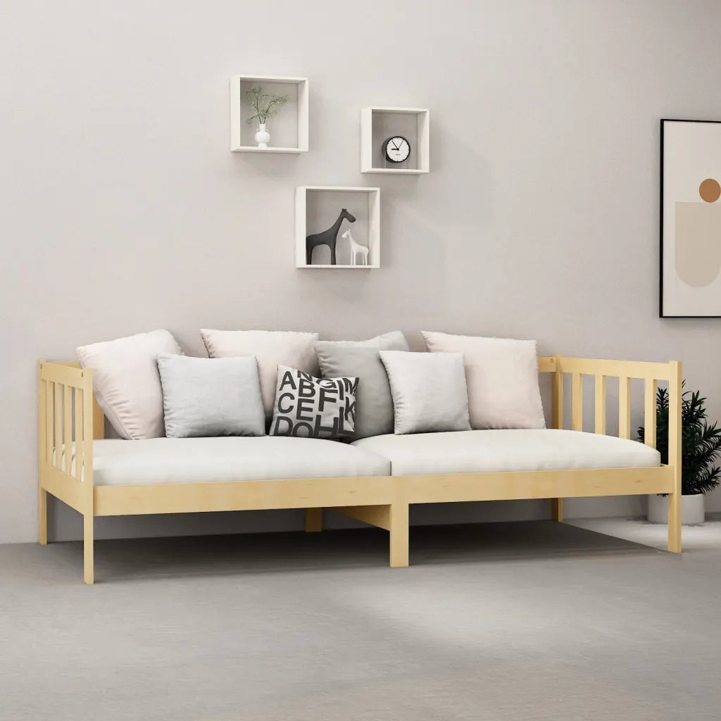 Divano Letto con Materasso 90x200 cm Legno Massello di Pino 3083604