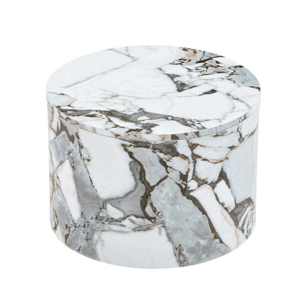 Set di 2 tavolini da caffè impilabili in MDF bianco
