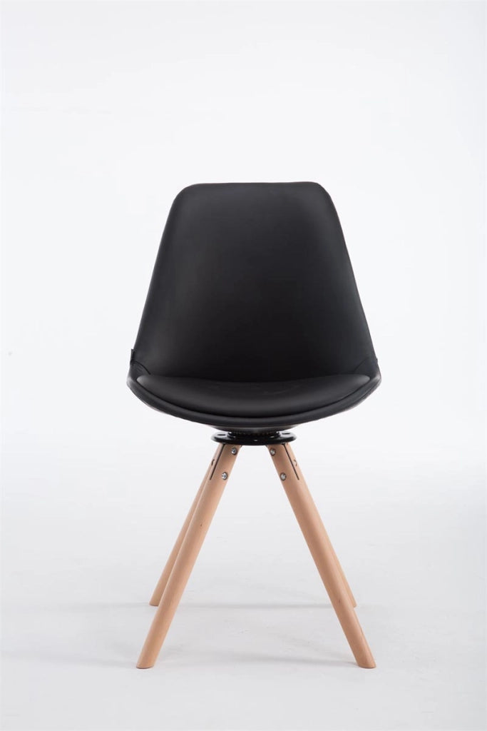 Sedia Calais in similpelle girevole natura,nero