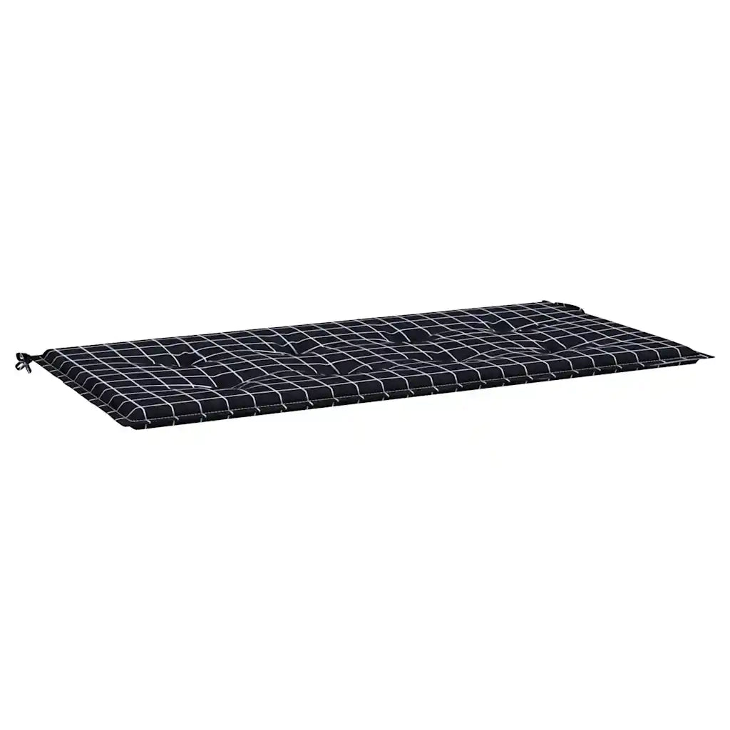 Cuscino Panca Giardino a Quadri Nero 120x50x4cm Tessuto Oxford 361136