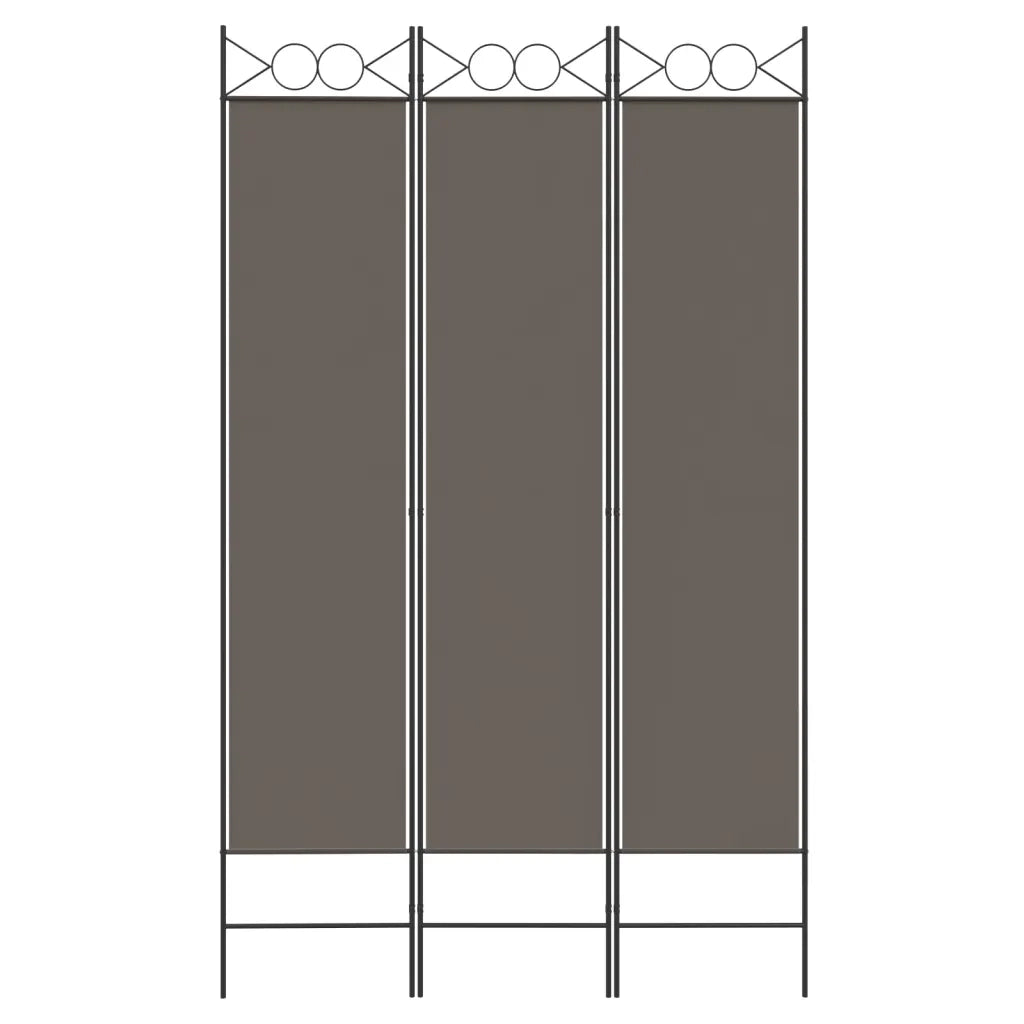 Divisorio a 3 Pannelli Antracite 120x220 cm in Tessuto 350164