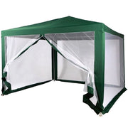 Trade Shop - Gazebo 2,4 X 3 X 2,50 Mt Tendone Giardino Telo Verde Impermeabile Con Zanzariera -