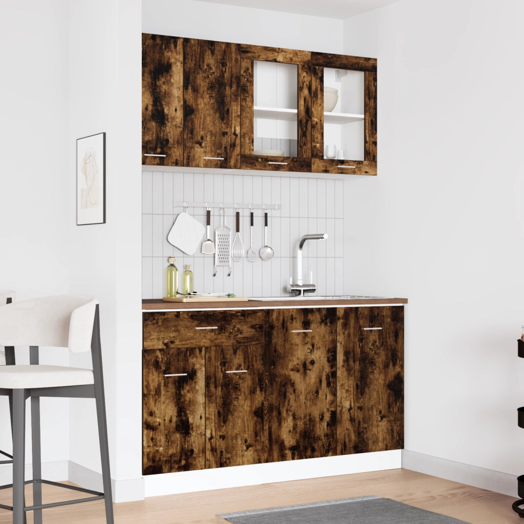 Set di armadi da cucina in rovere affumicato legno ingegnerizzato