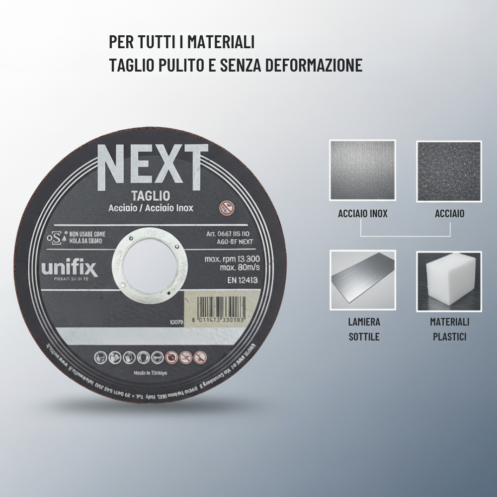 Mola da taglio next per acciaio materiali plastici lamiere sottili *** misura Ø 230 x 1,9 x 22 mm, confezione 1