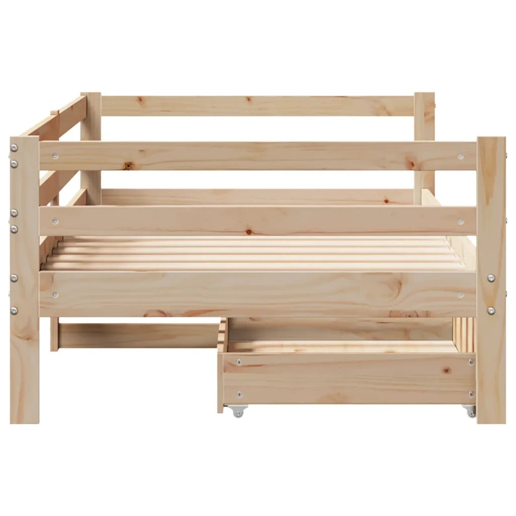 Dormeuse con Cassetti 80x200 cm in Legno Massello di Pino