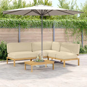 Set di divani con cuscino 4 pcs Beige Legno di Acacia Massello 3418327