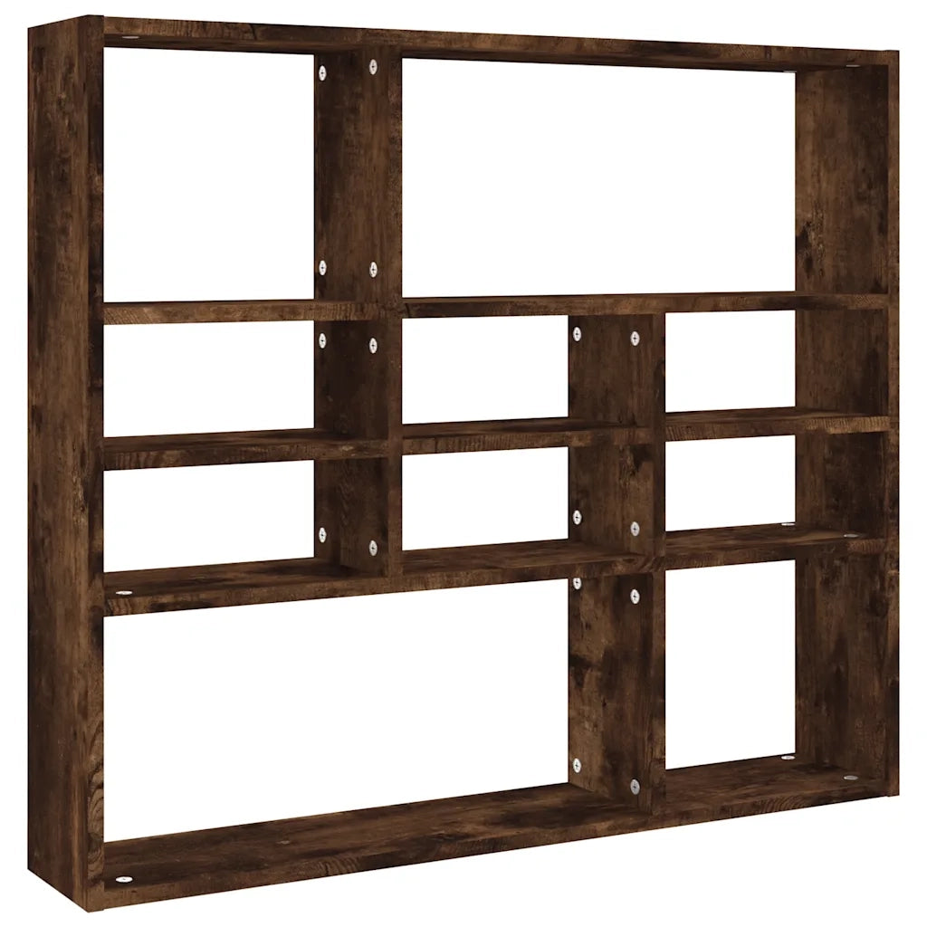 Mensola a Muro Rovere Fumo 90x16x78 cm in Legno Multistrato 815558