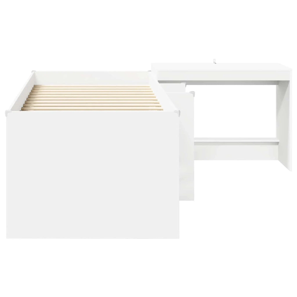 Letto alto per bambini con scrivania Bianco 98.5 x 200 cm 3423454