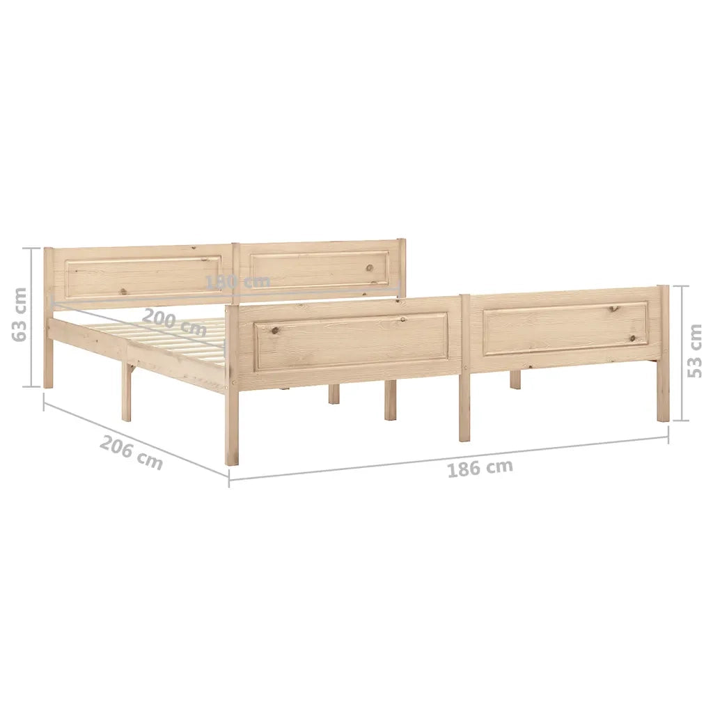 Giroletto senza Materasso-Struttura Letto 180x200 cm in Legno Massello di Pino 481094