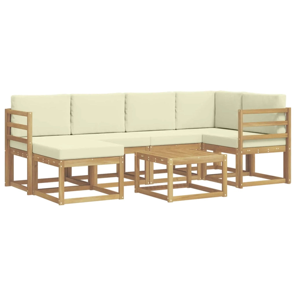 Set di divani da esterno con cuscino 7 pcs Bianco e Crema 3387894