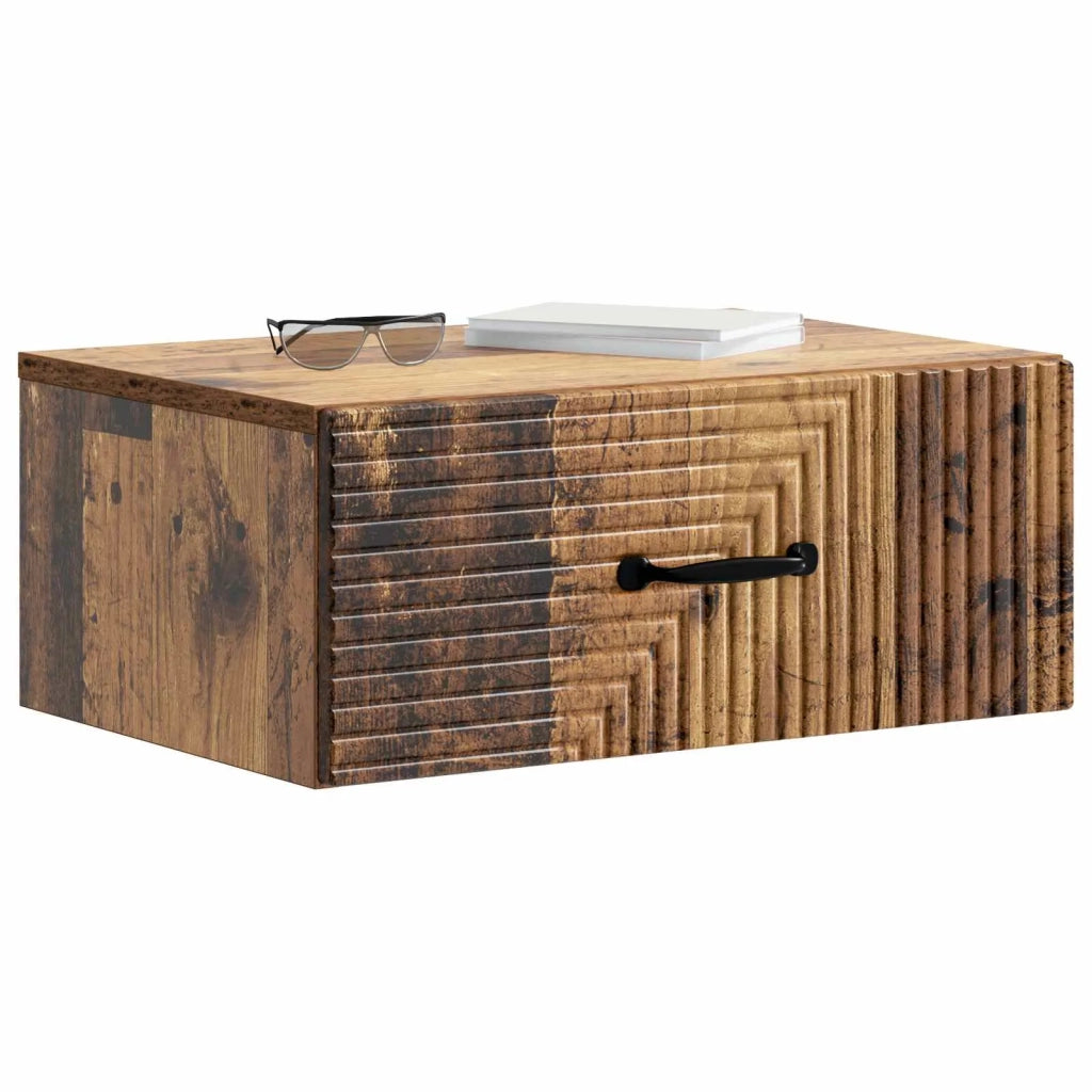 Mobiletto da notte a muro 2 pcs Legno antico 49 x 34,5 x 20 cm 898632