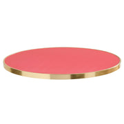 Piano tavolo rotondo in rosso opaco con lampone oro 60 cm