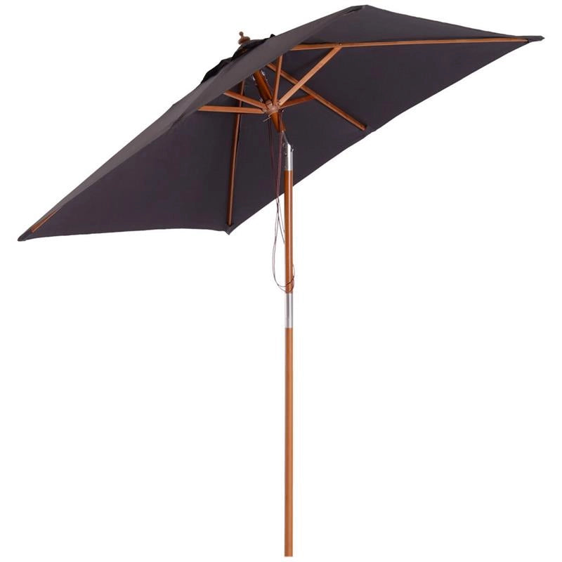 OMBRELLONE DA GIARDINO INCLINABILE 6 STECCHE 2 X 1.5 M GRIGIO SCURO
