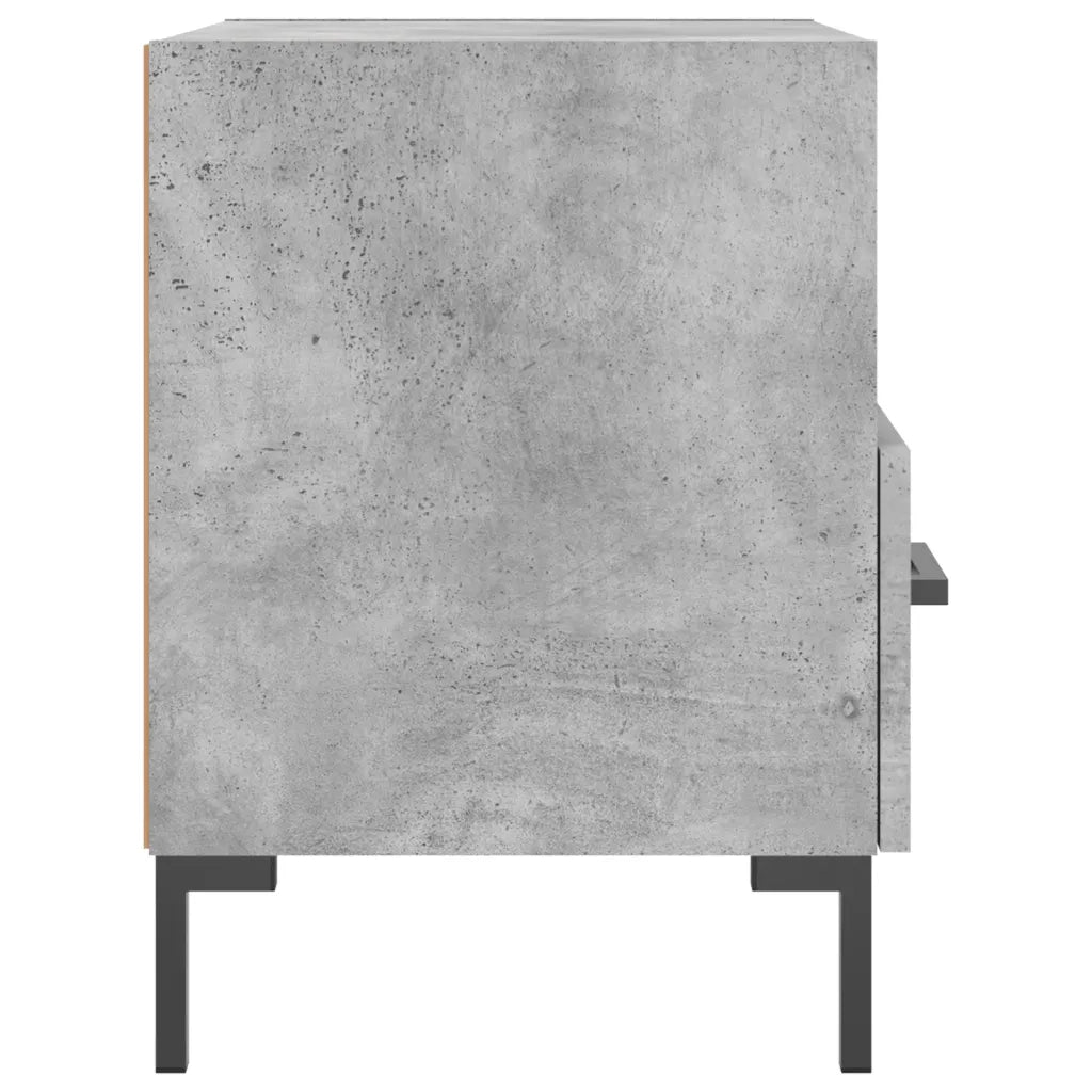 Set di 2 Comodini | Armadio da Notte | Mobiletto da notte Grigio Cemento 40x35x47,5 cm in Legno Multistrato
