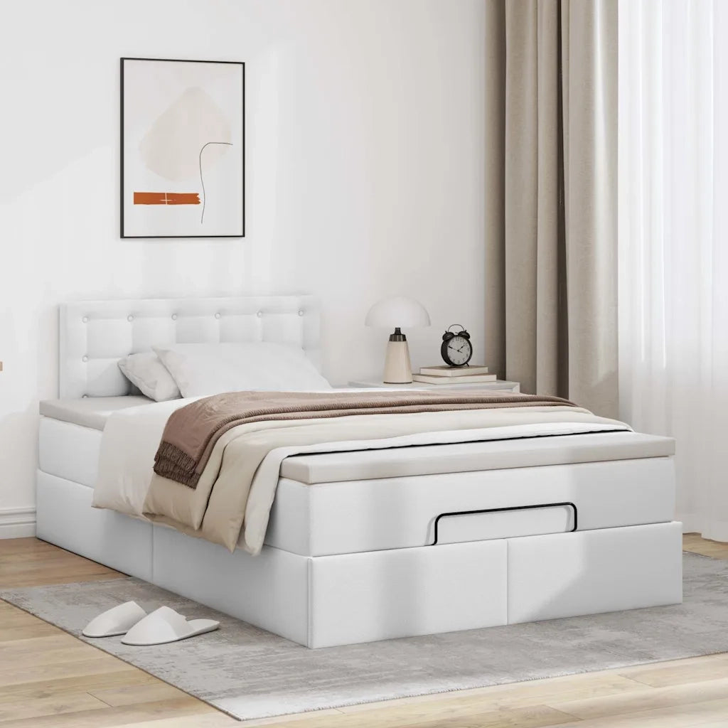 Struttura Letto Pouf con Materasso 120x200 cm Similpelle 3312148