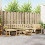 Set di divani da esterno con cuscino 8 pcs Bianco e Beige